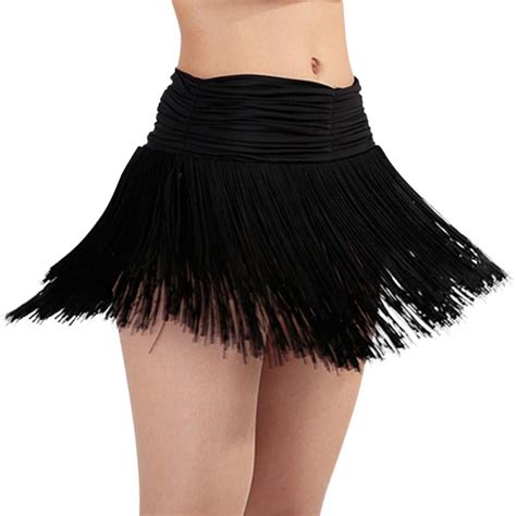 Fringe Dance Skirts For Women Ballroom Latin Salsa Tango Skirt Halloween Rave Mini Skirt Dance