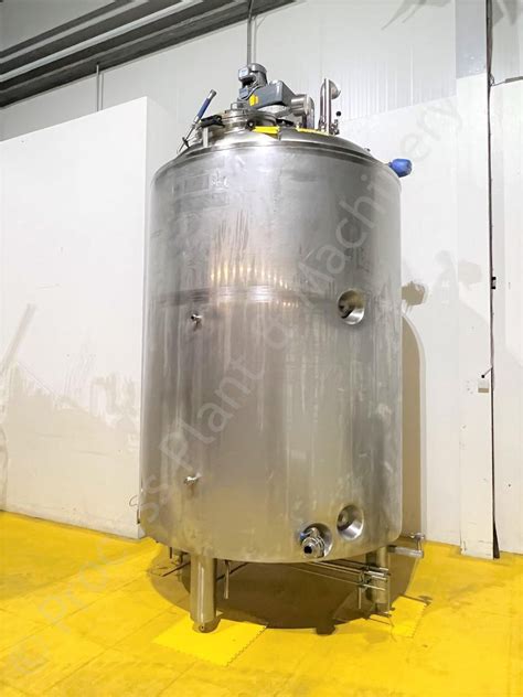 Used 5000 Ltr 316 Grade Stainless Steel Jacketed Tank With Top Mounted