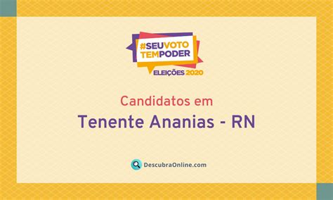 Candidatos Em Tenente Ananias Rn Nas Elei Es