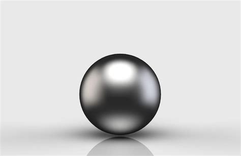 Premium Photo 3d Rendering A Black Metal Sphere Ball On Light Gray