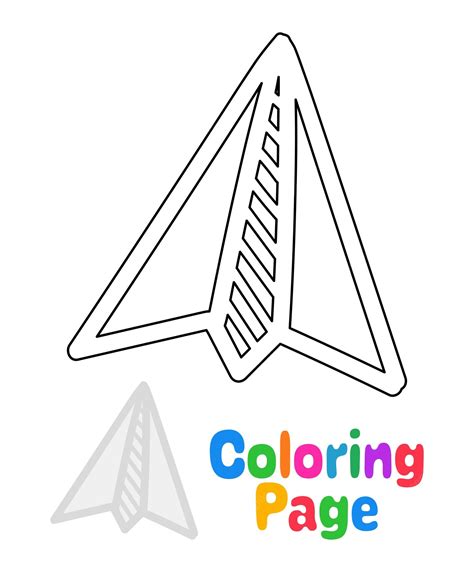 Dibujo para colorear con avión de papel para niños | Vector Premium