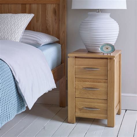 Galway 3 Drawer Bedside Table In Natural Solid Oak