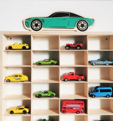 Samochód wyścigowy Grafika nr1 Półka na samochodziki Hot Wheels W deche pl
