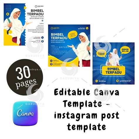 Editable Canva Template Instagram Post Education Garudeya