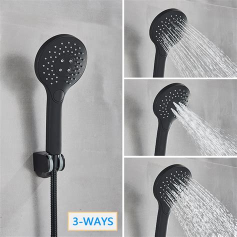 Matte Zwarte Douche Kranen Wall Mount Badkamer Dou Grandado