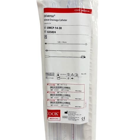 New COOK MEDICAL REF G55824 Universa Malecot Drainage Catheter 14Fr