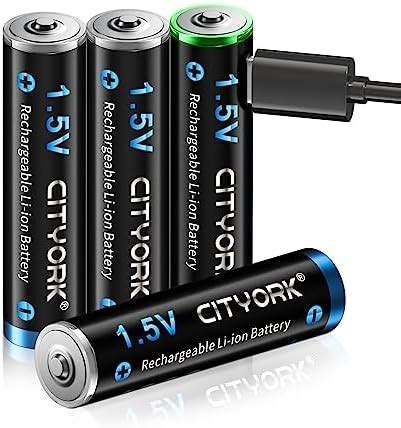 CITYORK Lot De 4 Piles Rechargeables Lithium Ion AAA 1 5 V 1200 MWh