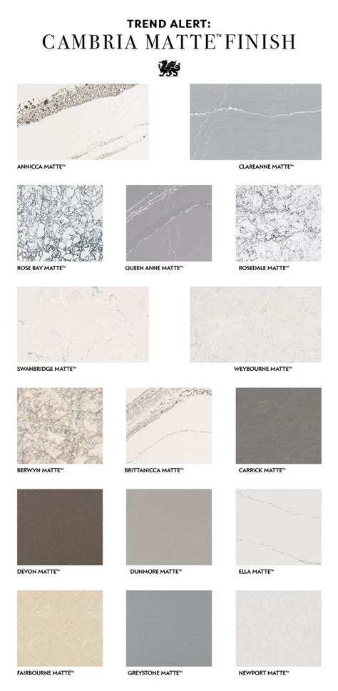 Cambria Quartz Color Chart