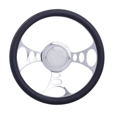 14 Chrome Billet Orbiter Style Steering Wheel Kit