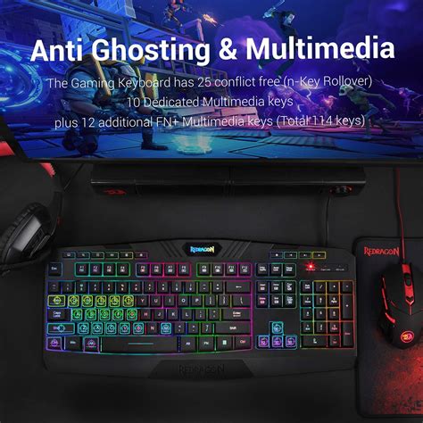 Redragon S101 Wired RGB Backlit Gaming Keyboard And Mouse Gaming Mouse