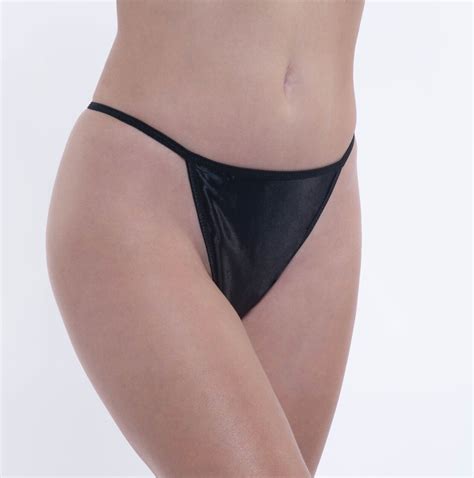 Satin String Bikini Panty Second Skin Satin Black Xl Gem