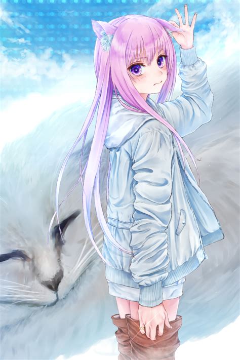 Safebooru 1girl Animal Ear Fluff Animal Ears Bangs Blue Jacket Blush