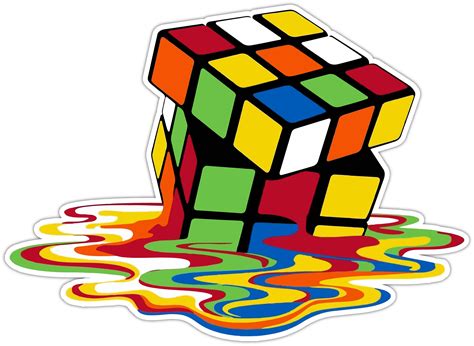 Melting Rubiks Cube Vinyl Sticker Decal Sizes Sign Etsy