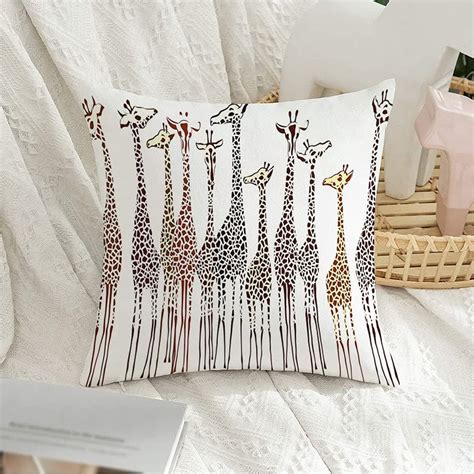 Velvet Soft Decorative Square Throw Pillow Cover Giraffes