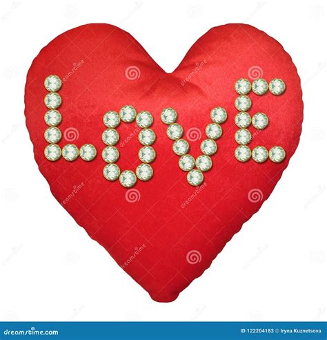 Heart shaped pillow stock image. Image of romance, lettering - 122204183