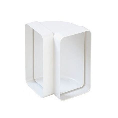 Coude Vertical Pour Tube Ventilation Rectangulaire 120 X 60 Mm Blanc