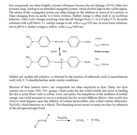 Solved Experiment 7 Synthesis Of Methyl Orange Introduction