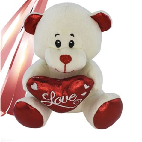 PELUCHE ORSETTO CON CUORE LOVE LAMÈ 16CM SAN VALENTINO 3 COL ASS 93635