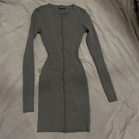 Naked Wardrobe Women S Grey Dress Depop