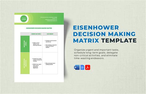 Eisenhower Decision Making Matrix Template Template Net