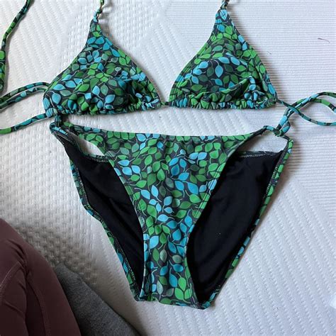 Y2k Floral Bikini Xhilaration Size Medium Tie Depop