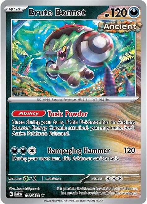 Serebii net Pokémon Card Database Paradox Rift 123 Brute Bonnet