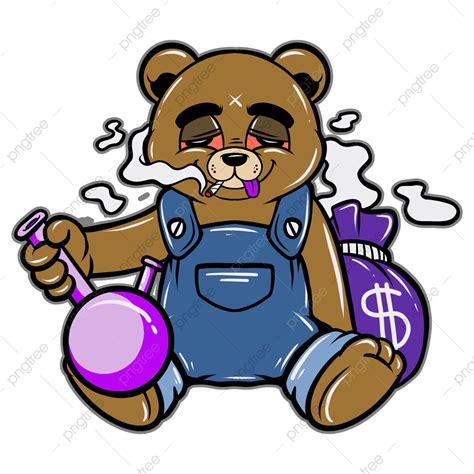 Bongs Hd Transparent Bong And Bear Cartoon Art Illustration Cartoon