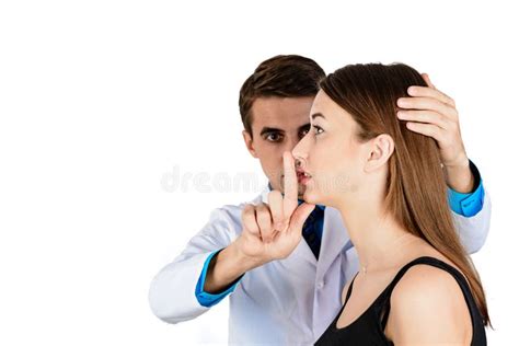 Plastic Surgery Doctor Patient Inspection And Consultation Stock Photo