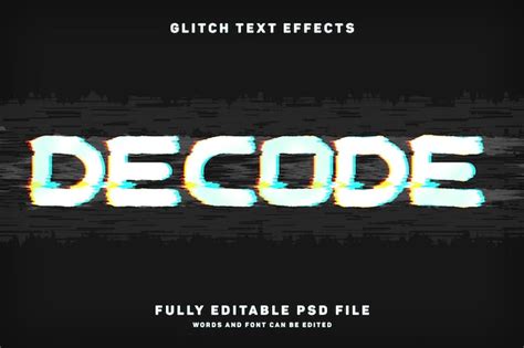 Premium Psd Modern Text Style Editable Glitch Text Effect