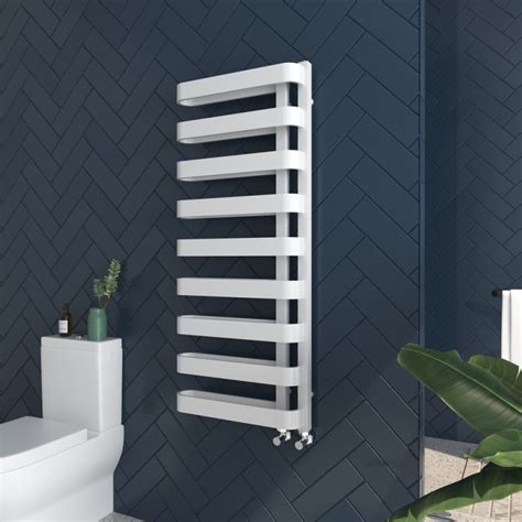 500mm W X 1300mm H Barlo White Oval Tube Towel Rail