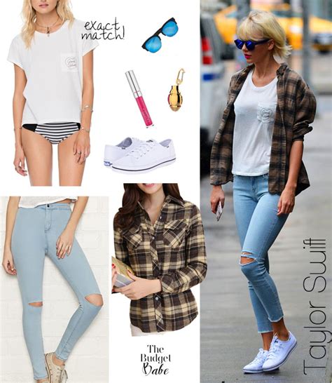 Good Vibes Taylor Swifts Plaid Shirt And Ripped Jeans Look For Less