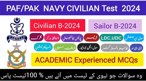 Paf Pak Navy Civilians B Sailor Test Academic Mcqs Most