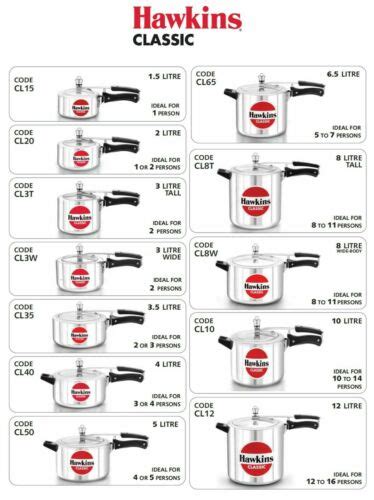 Litre Tall Hawkins Classic Aluminium Pressure Cooker Stovetop