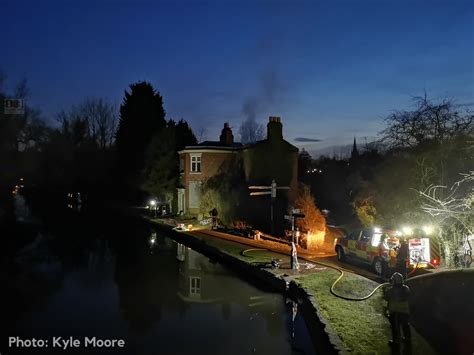 Fire Crews Tackle Blaze In Historic Canalside Building Police