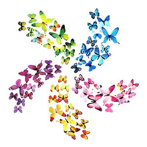 Stickers Papillon 3D PGFUN 72 Pièces Coloré Muraux pour décoration de