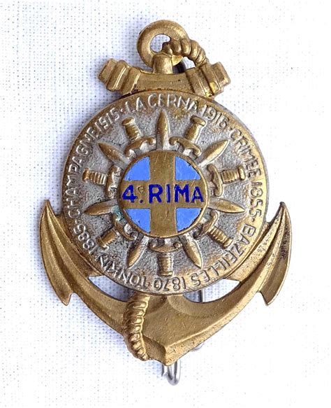 Insigne 4 Régiment d Infanterie de Marine Fabrication Drago Paris émail