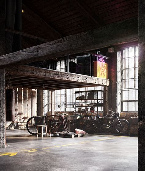 There Are Many Motorcycles Parked In The Garage