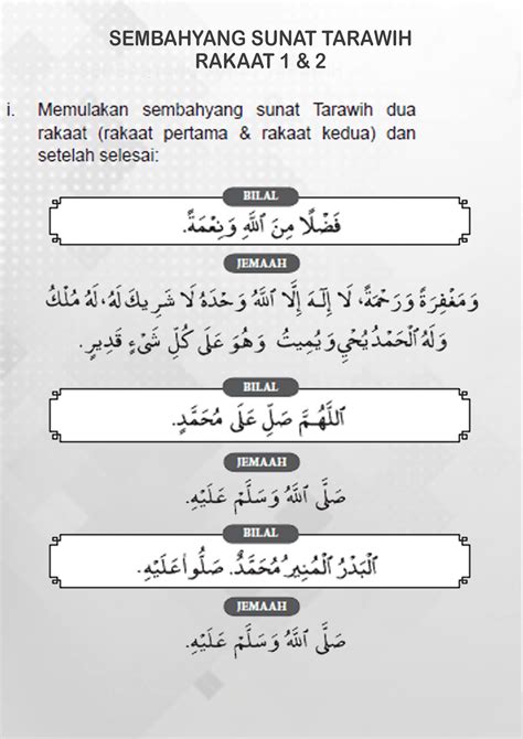 Bacaan Selawat Solat Tarawih 8 Rakaat Solat Tarawih Panduan Lengkap