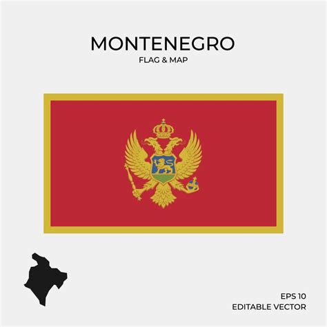 Montenegro Map And Flag 2046020 Vector Art At Vecteezy