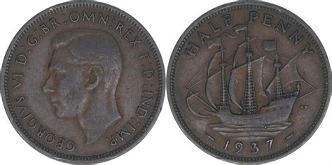 Großbritannien Half Penny 1937 MA Shops