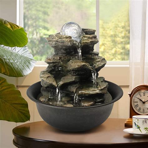 Watnature 8 Indoor 4 Tier Cascading Tabletop Fountain