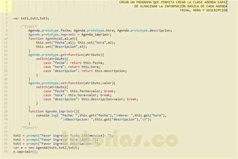 POO Javascript Clase Agenda Tutorias Co