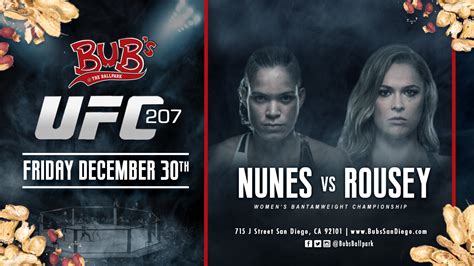 UFC 207: Nunes vs. Rousey - Bub's @ the Ballpark