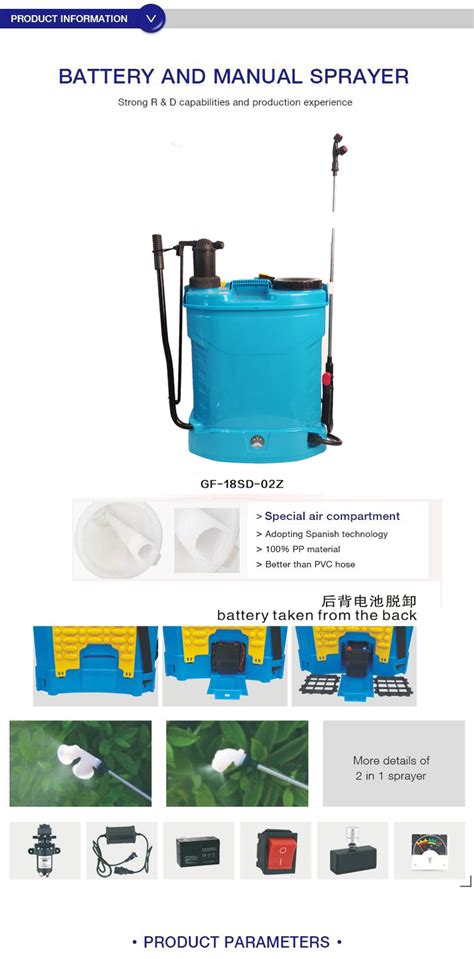 Agriculture Manual Battery 2 In 1 Automatic Pesticide Knapsack Sprayer