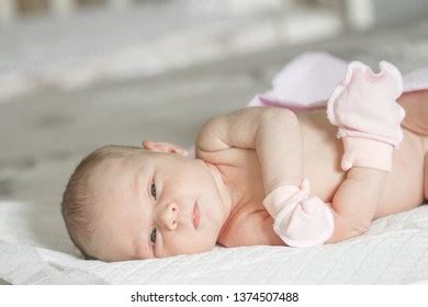 Newborn Naked Baby Crying On Bed Stock Photo Shutterstock