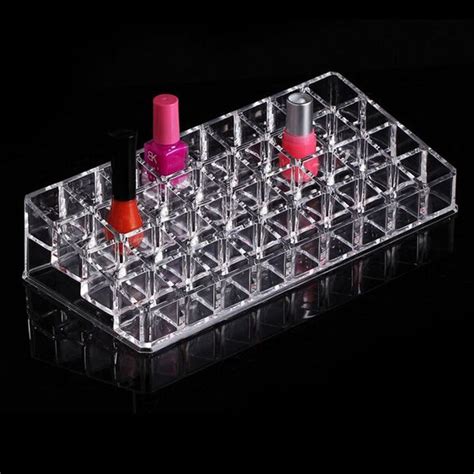 1 Pcs Clear Acrylic 36 Container Showing Shelf Nail Polish Cosmetic