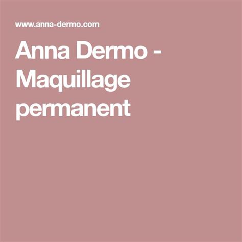 Anna Dermo Maquillage Permanent