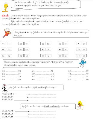 Sinif Matematik Sayilari Kar Ila Tirma Ve S Ralama Etkinlik