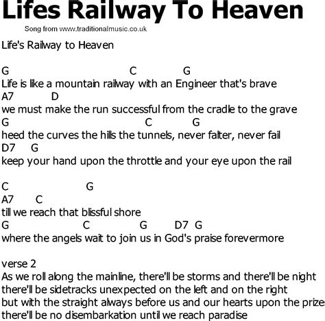 Old Country song lyrics with chords - Lifes Railway To Heaven