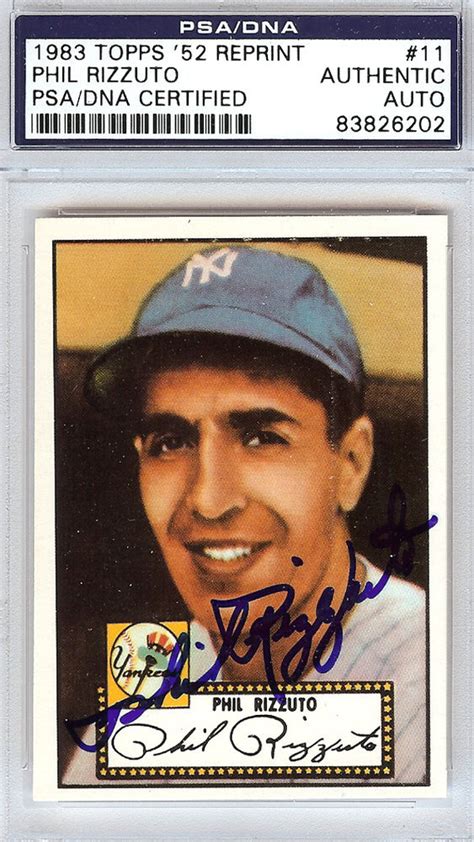 Phil Rizzuto Autographed Signed Topps Reprint Card New York